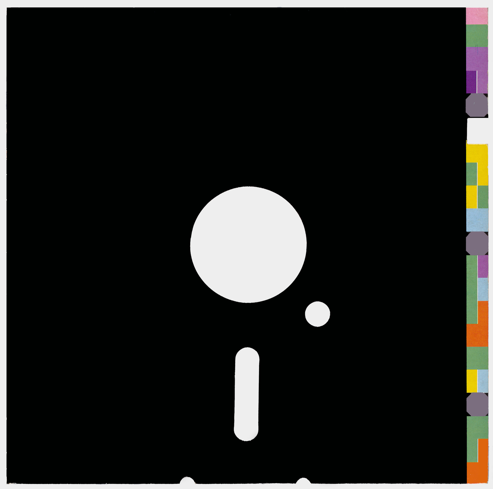 La portada de Peter Saville para el sencillo de “Blue Monday”, en Factory Records, que asemeja a un disquete de 8 pulgadas.