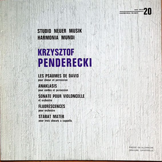 Psaumes De David / Anaklasis / Sonate Pour Violoncelle Et Orchestre / Fluorescences / Stabat Mater